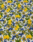 COTONE ARREDAMENTO - 552 MAIOLICHE E LIMONI BLU/GIALLO