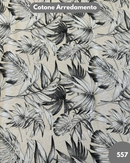 COTONE ARREDAMENTO - 557 FOGLIE GRIGIE FONDO BEIGE