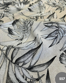 COTONE ARREDAMENTO - 557 FOGLIE GRIGIE FONDO BEIGE