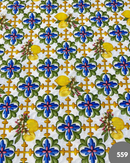 COTONE ARREDAMENTO - 559 MAIOLICHE E LIMONI VERDE E BLU