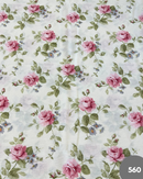 COTONE ARREDAMENTO - 560 ROSA FOGLIA VERDE FONDO PANNA