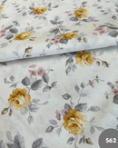 COTONE ARREDAMENTO - 562 ROSA SENAPE FOGLIA GRIGIA FONDO PANNA