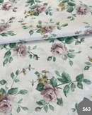 COTONE ARREDAMENTO - 563 ROSA BEIGE FOGLIA VERDE FONDO PANNA