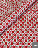 COTONE ARREDAMENTO - 569 ROSELLINA FONDO ROSSO MICROPOIS