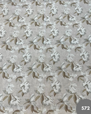 COTONE ARREDAMENTO - 572 FIORE BIANCO FONDO NATURALE