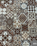 COTONE ARREDAMENTO - 573 MATTONELLA MARRONE FONDO BEIGE