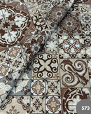 COTONE ARREDAMENTO - 573 MATTONELLA MARRONE FONDO BEIGE