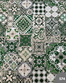 COTONE ARREDAMENTO - 574 MATTONELLA VERDE FONDO BEIGE