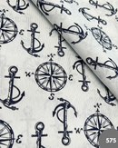 COTONE ARREDAMENTO - 575 ANCORA E TIMONE BLU FONDO BIANCO