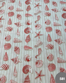 COTONE ARREDAMENTO - 581 CONCHIGLIA E STELLA MARINA ROSSO FONDO RIGA BEIGE