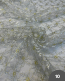 10 PIZZO RASCHEL FIOCCO BIANCO E ORO LUREX