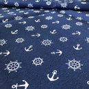 COTONE ARREDAMENTO - ANCORA TIMONE FONDO BLU 265