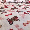 COTONE ARREDAMENTO - 281 CANE OCCHIALI/SCARPE ROSSO