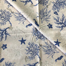 COTONE ARREDAMENTO - CORALLI BLU FONDO BEIGE 275