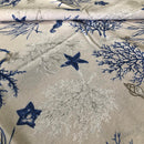 COTONE ARREDAMENTO - CORALLI BLU FONDO BEIGE 275