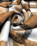 CAPPOTTO A QUADRI BEIGE E BIANCO