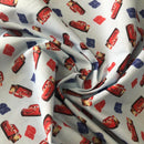 COTONE 100% - 013 CARS FONDO CELESTE