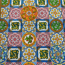 COTONE ARREDAMENTO - MATTONELLE FONDO BLU 234