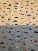 FLANELLA DI COTONE - MACCHINE E STELLINE - DUE VARIANTI