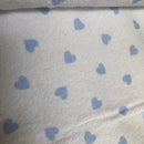 SPUGNA DI COTONE - FONDO BIANCO CUORE CELESTE