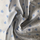 SPUGNA DI COTONE - FONDO BIANCO CUORE CELESTE