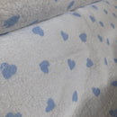 SPUGNA DI COTONE - FONDO BIANCO CUORE CELESTE