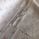 SPUGNA DI COTONE - FONDO BIANCO CUORE ROSA