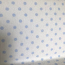SPUGNA DI COTONE - FONDO BIANCO POIS CELESTE
