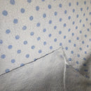 SPUGNA DI COTONE - FONDO BIANCO POIS CELESTE