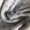 SPUGNA DI COTONE - FONDO BIANCO POIS CELESTE