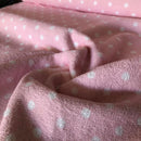 SPUGNA DI COTONE - FONDO ROSA POIS BIANCO