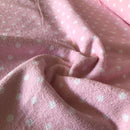 SPUGNA DI COTONE - FONDO ROSA POIS BIANCO