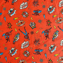COTONE 100% - 009 SPIDERMAN FONDO ARANCIO