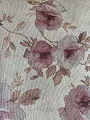 COTONE ARREDAMENTO - 126 FIORE ROSA ANTICO FONDO PANNA