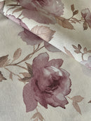 COTONE ARREDAMENTO - 126 FIORE ROSA ANTICO FONDO PANNA