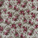 COTONE ARREDAMENTO - 042 ROSELLINE ROSA SCURO FONDO BEIGE