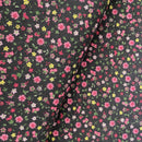 COTONE ARREDAMENTO - 178 FIORELLINI ROSA FONDO NERO
