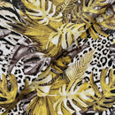 COTONE ARREDAMENTO - 065 FOGLIE MONSTERA VERDE FONDO ANIMALIER