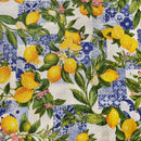 COTONE ARREDAMENTO - 070 LIMONI FONDO MATTONELLE BLU