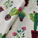 COTONE ARREDAMENTO - PIANTE GRASSE/CUORE ROSA 072