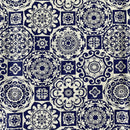 COTONE ARREDAMENTO - MAIOLICHE BLU FONDO BIANCO 073