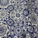 COTONE ARREDAMENTO - MAIOLICHE BLU FONDO BIANCO 073