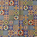 COTONE ARREDAMENTO - 133 MATTONELLE ASTRATTE BLU/ROSSO