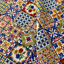 COTONE ARREDAMENTO - 133 MATTONELLE ASTRATTE BLU/ROSSO