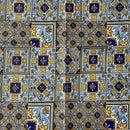 COTONE ARREDAMENTO - 176 FANTASIA ASTRATTA BLU/GIALLO