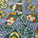 COTONE ARREDAMENTO - 135 MAIOLICHE SICILIANE/TESTA DI MORO BLU