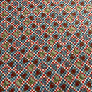 COTONE 100% - 139 ALBERO NATALE FONDO QUADRETTINO BLU E ROSSO