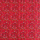 COTONE 100% - 140 OMINO E CAMPANELLE FONDO ROSSO