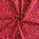 COTONE 100% - 140 OMINO E CAMPANELLE FONDO ROSSO