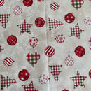 Cotone Arredamento - Fantasia Natalizia Alberi Stelle e Palline